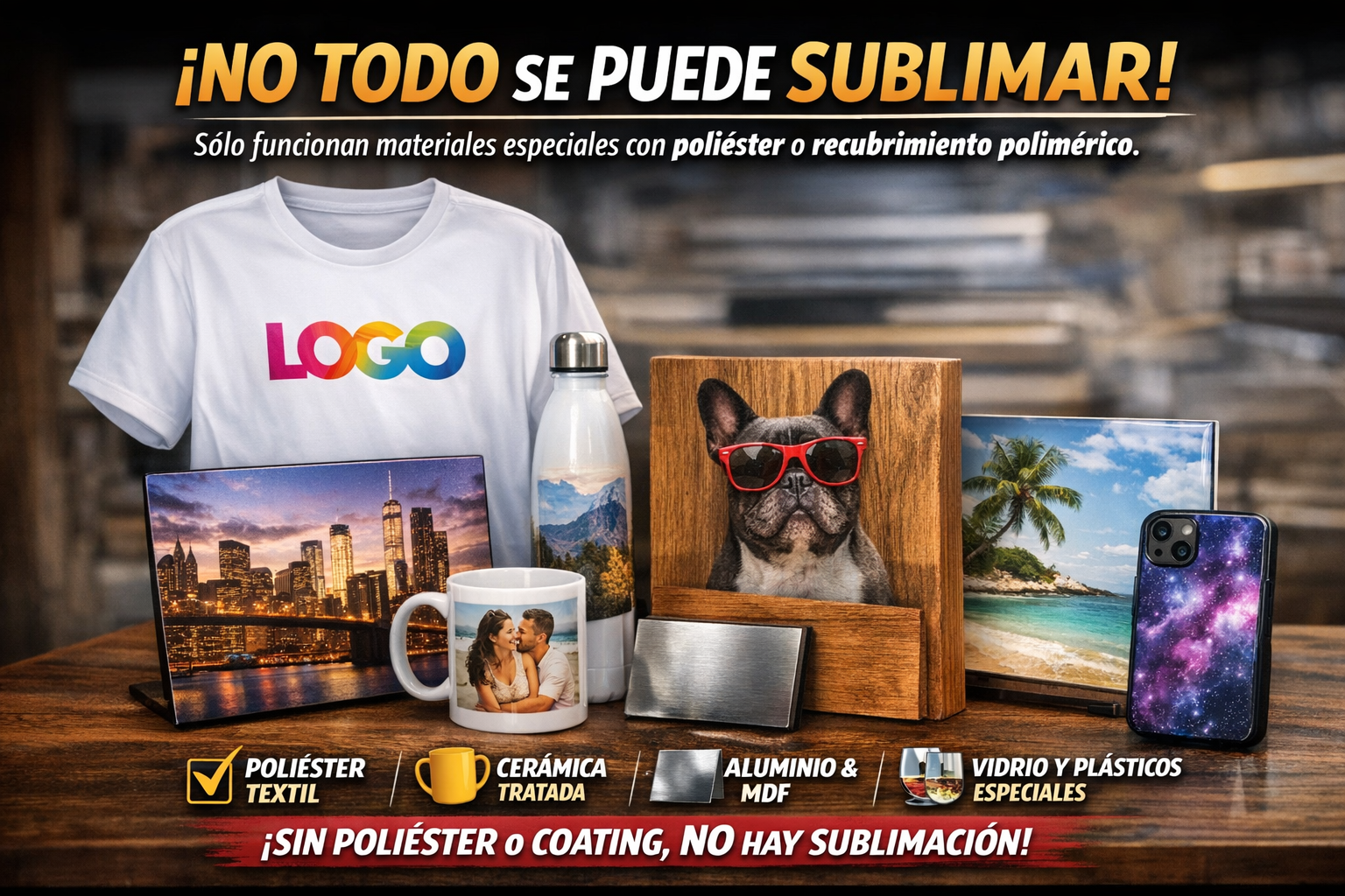 En qué materiales funciona la sublimación